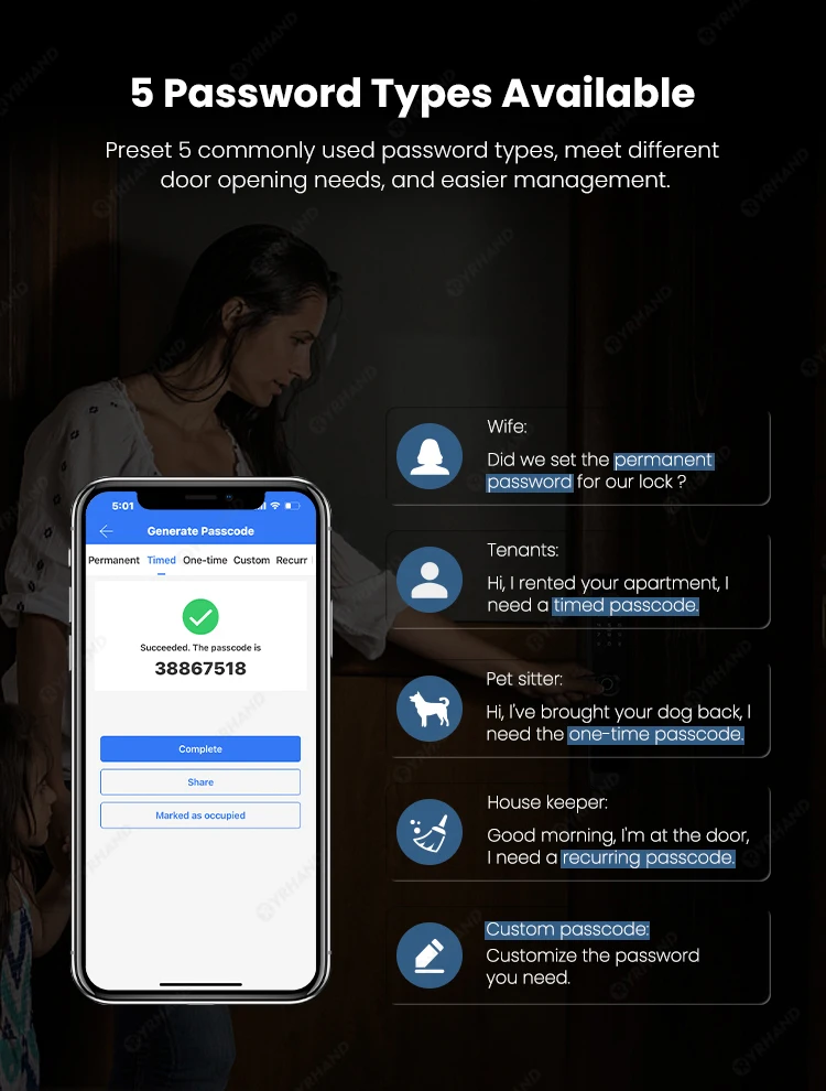 Ttlock App 3D Face Recognition Digital Door Camera Fingerprint cerradura intelig