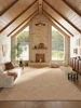 Wabi-sabi Style Living Room Carpet Beige Checkered Decorative Carpets Non-Slip Easy Care Bedroom Rug Light Luxury High-End Rugs 2