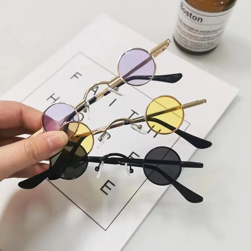 Metal Steampunk Sunglasses Men Women Fashion Round Glasses Brand Designer Vintage Sun Glasses High Quality