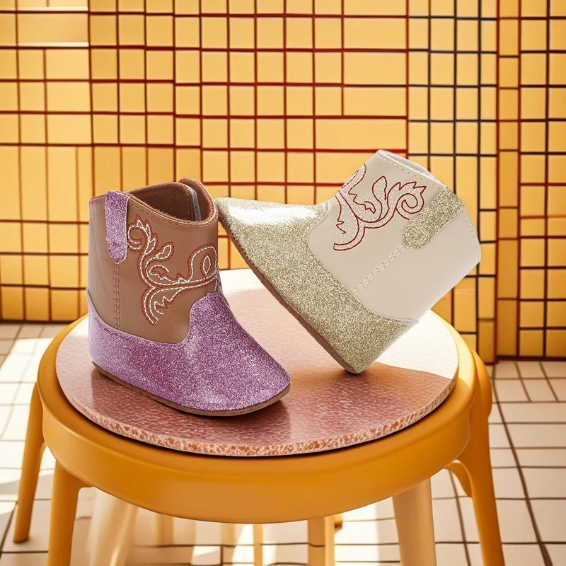 Fashion Color Blocked Newborn Baby Boys And Girls Winter Toddler Short Boots With Soft Sole And Anti Slip Baby Boots 0-18M