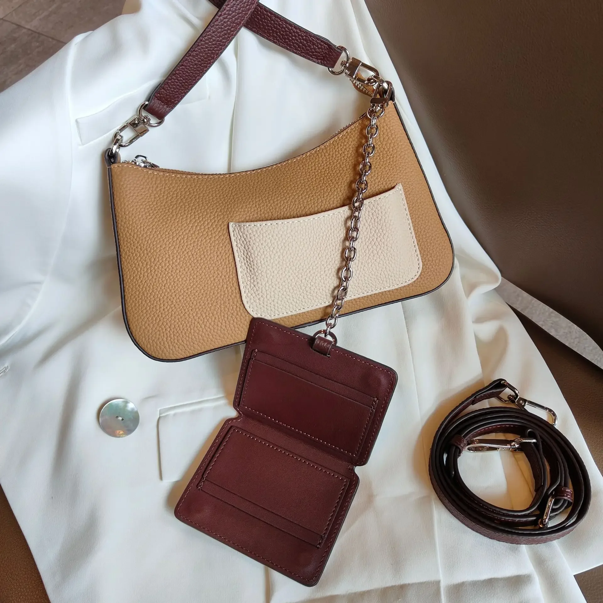 2025 baru musim semi warna Hit wanita mewah tas dengan Cardholder