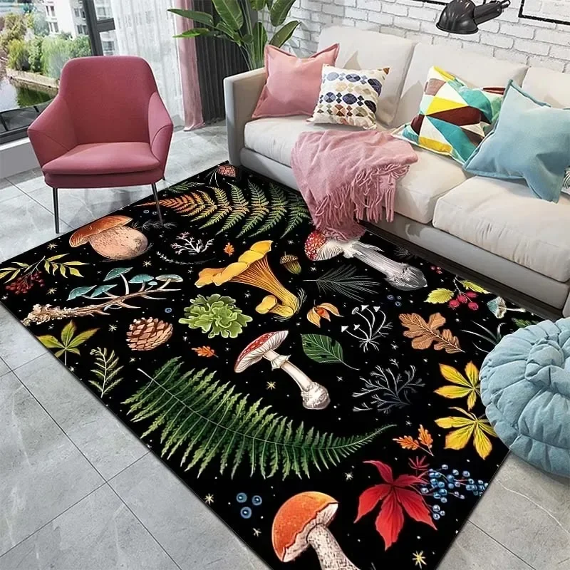 Tarot Mushroom Pattern Rug Carpet for Living Room Bathroom Mat Creative Doormat Carpet for Bedroom Home Decoration Play Mats