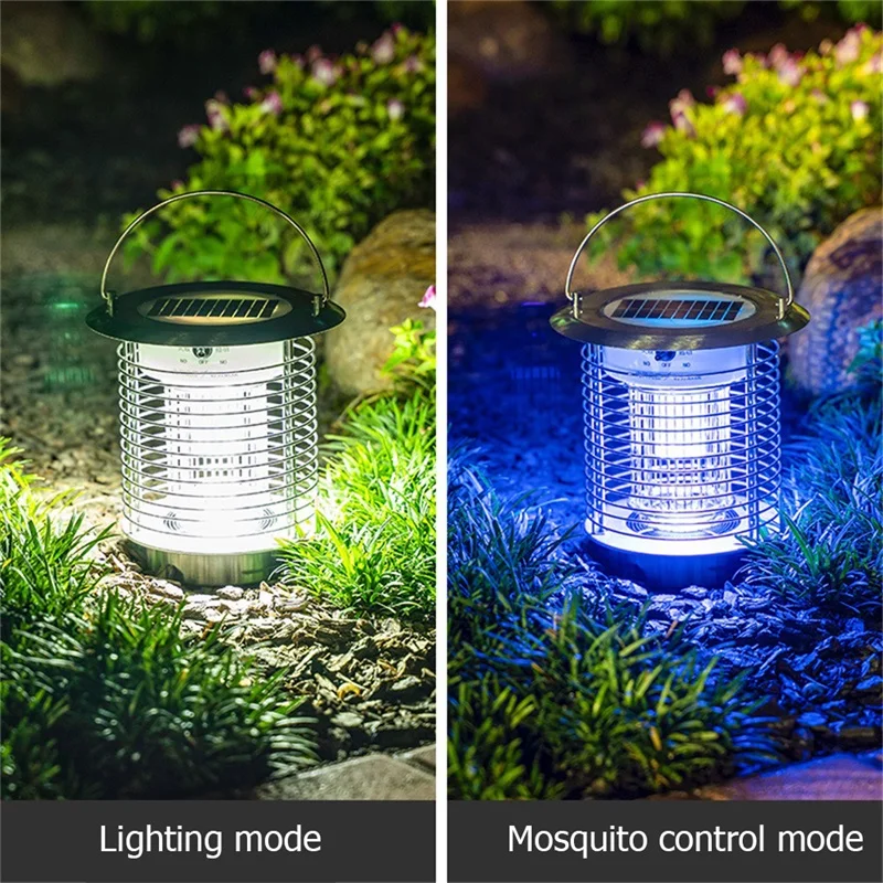 BERTH Outdoor Solar Mosquito Killer Lamp Insect Kill Trap Repellent LED Lawn Lighting for Home Garden