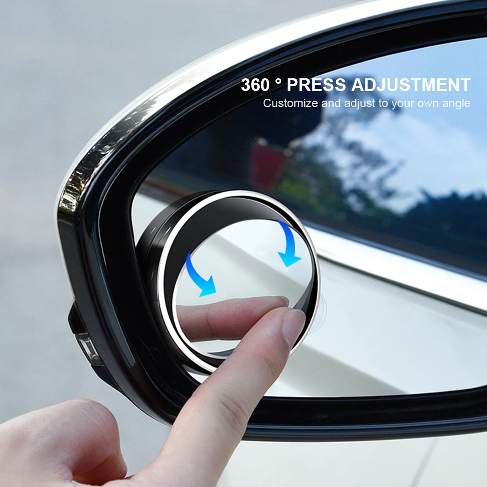 Espejos de punto ciego para coche, retrovisor auxiliar con rotación de 360  grados, marco redondo, gran angular, 2 piezas, nuevo - AliExpress