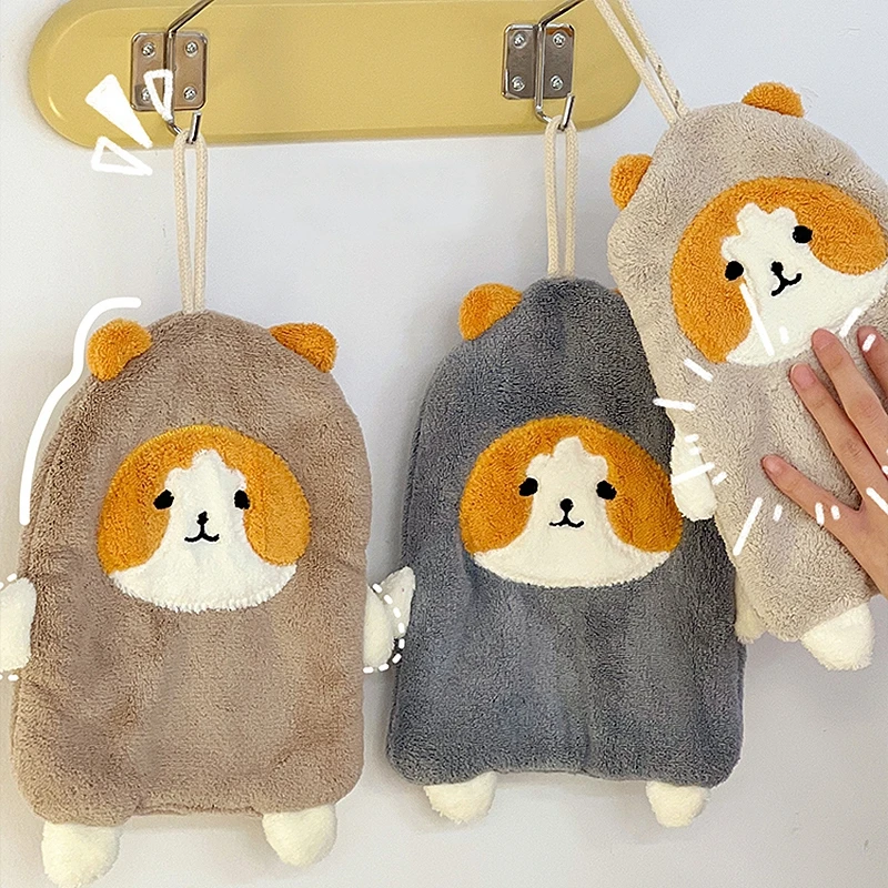 Bathing Towel Designed Chic Cute Cartoon Absorbent Hand Towel Non-shedding Hanging Duck Wipe Soft Kids Hand Towels 핸드타올 hand towel bamboo hand towel microfiber hand towel