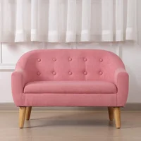 Children's Sofas, Kids Sofa,Linen Fabric 2-Seater Upholstered Couch,Small Toddler Couch for Children Gift(30-Inch) (Pink) 1