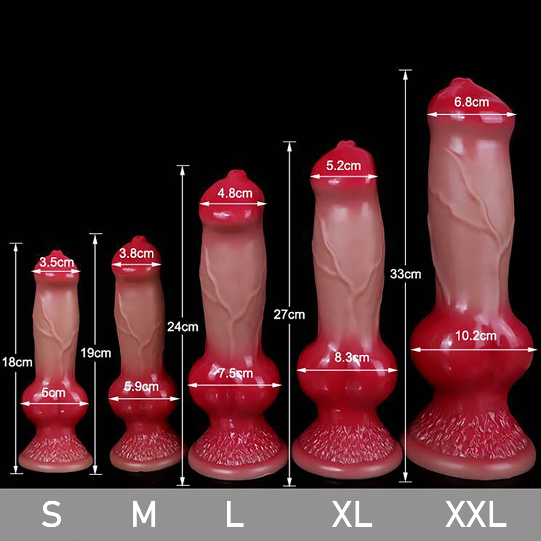 Oversized Liquid Silicone Dog Dildos Anal Plug Soft Penis Anal Dilator Stimulate Vagina and Anus Dick Butt Plug Sex Toys Phallus