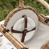Outdoor Camping Storage Basket Cane Handmade Storage Items Card Buckle Design Picnic Basket Convenient Practical Rattan Tray 4