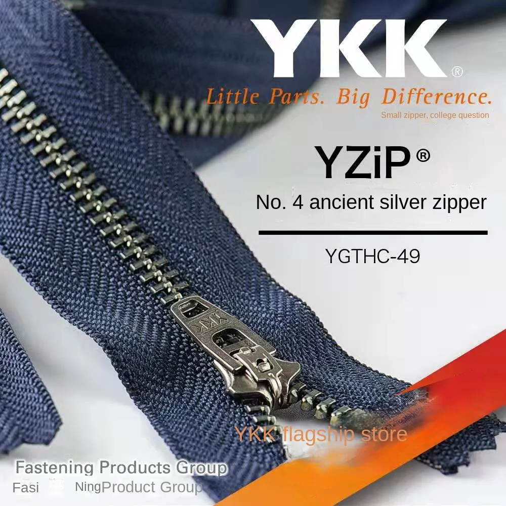 

5 piecesYKK Metal Zipper 4 Metal Type Grey Asphalt Teeth Tight Tail Zipper GSN8 Semi Automatic
