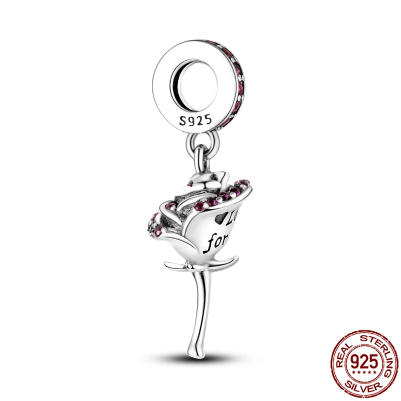 Hot Sale 100% 925 Sterling Silver Zircon Rose Charms Beads Fit Original Pandora Bracelet Bangle For Women Jewelry Gift|Charms| AliExpress