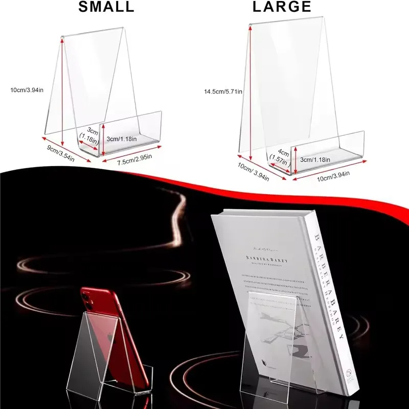4pcs Acrylic Book Stand Book Holder For Display Clear Easel Stand For Display Display Holder For Postcard Sticker 2