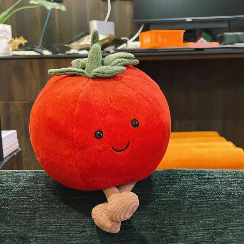 새로운 시뮬레이션 토마토 봉제 장식 부드러운 봉제 인형 장난감, 면 봉제 과일 봉제 베개, 어린이 선물