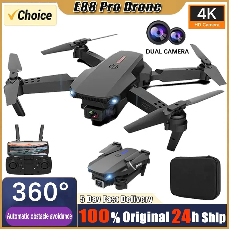 E88Pro RC Drone 4K Professinal With 1080P Wide Angle Dual HD Camera Foldable RC Helicopter WIFI FPV Height Hold Apron Sell Gift for drone quadcopter
