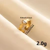 Bagues ouvertes bohème en émail blanc, couleur or, luxe, irrégulier, en acier inoxydable, réglable, bijoux de charme pour femmes, cadeaux
