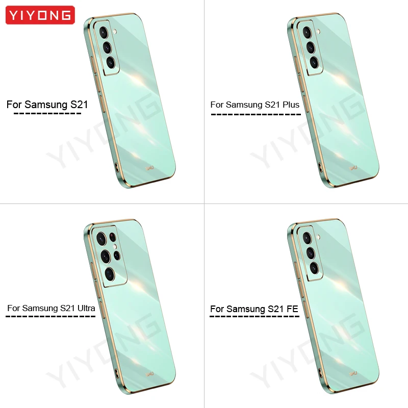 Per Samsung S21 S22 Custodia YIYONG Placcatura Cover morbida in silicone per Samsung Galaxy S23 S22 S20 FE S10 Plus + S21 + Telefono_voghion.com
