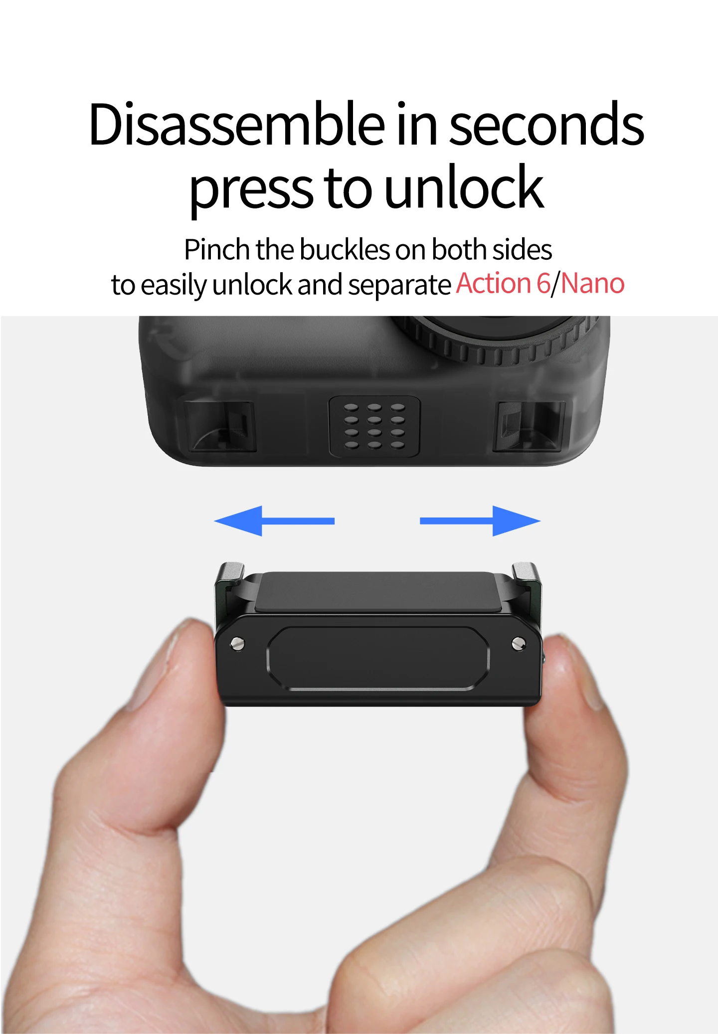 Schnellverschluss-Magnetfuß für DJI Osmo Action 6, Osmo Nano-Klemmhalterung, 17 mm Kugelkopf-Rotationsadapter, Verlängerungshalterung – Detail 6