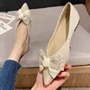 2025 Spring and Autumn New Bow Flat Shoes Fashion Pointed Soft Sole Shallow Mouth Large Casual Women's Shoes Size 33-46 4