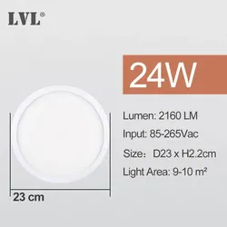 Modern LED Ceiling Light - Small Round Panel for Bathroom & Utility Spaces (Day white)