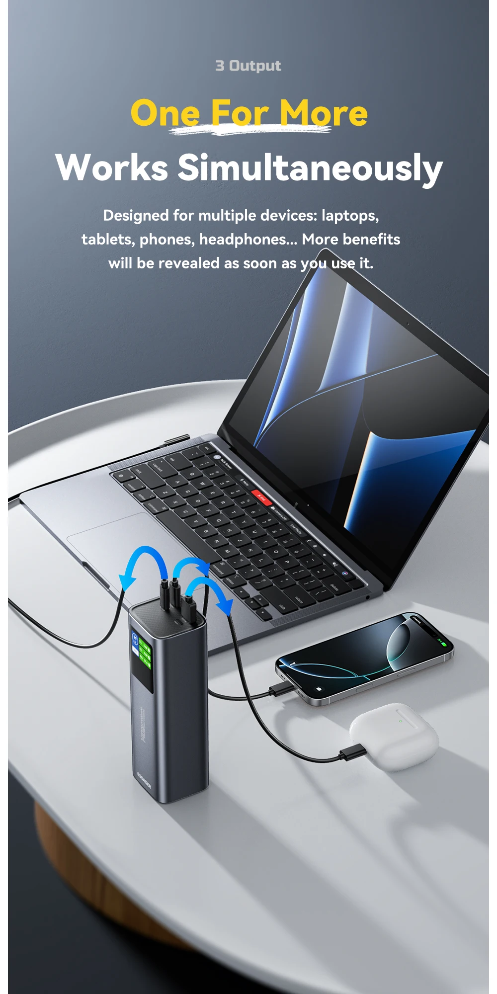 140W Power Bank 27000mAh PD3.1 Super Fast Charging Digital Display Portable Powe