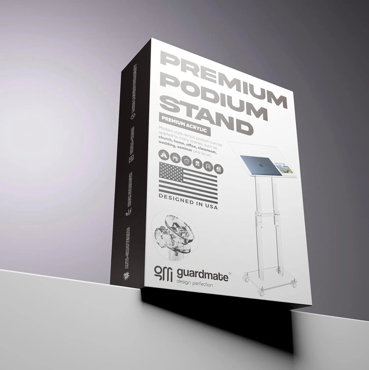 Ultra Clear Acrylic Pulpit Podium Stand Modern Portable Pulpits for Churches Pastors Modern Classroom Lecterns Music Wedding