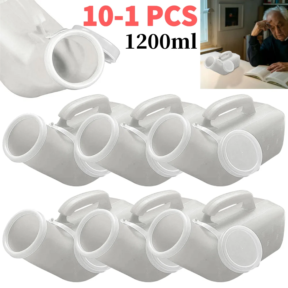 1200ml Urinals for Men Spill Proof Pee Bottle Plastic Portable Urinal with Lid for Car Elderly and Incontinence portable urinal