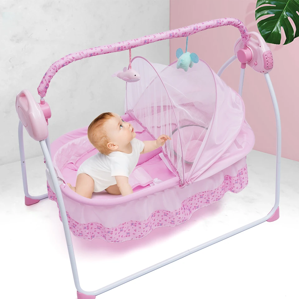 Electric Baby Cradle Swing with Bluetooth and Timer