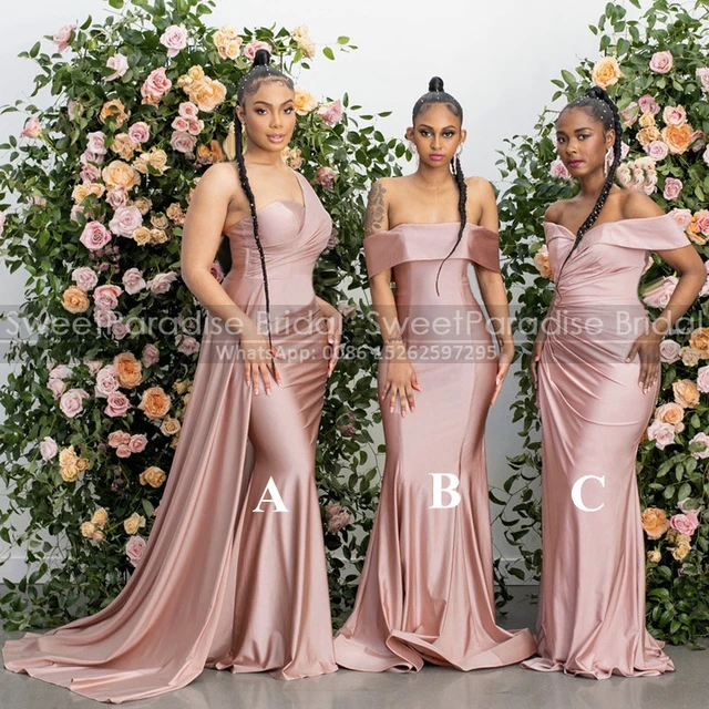 Buy Yilis Off The Shoulder V-Neck Split Chiffon Bridesmaid Dress Long  Wedding Party Dress Dusty Rose 6 at Amazon.in