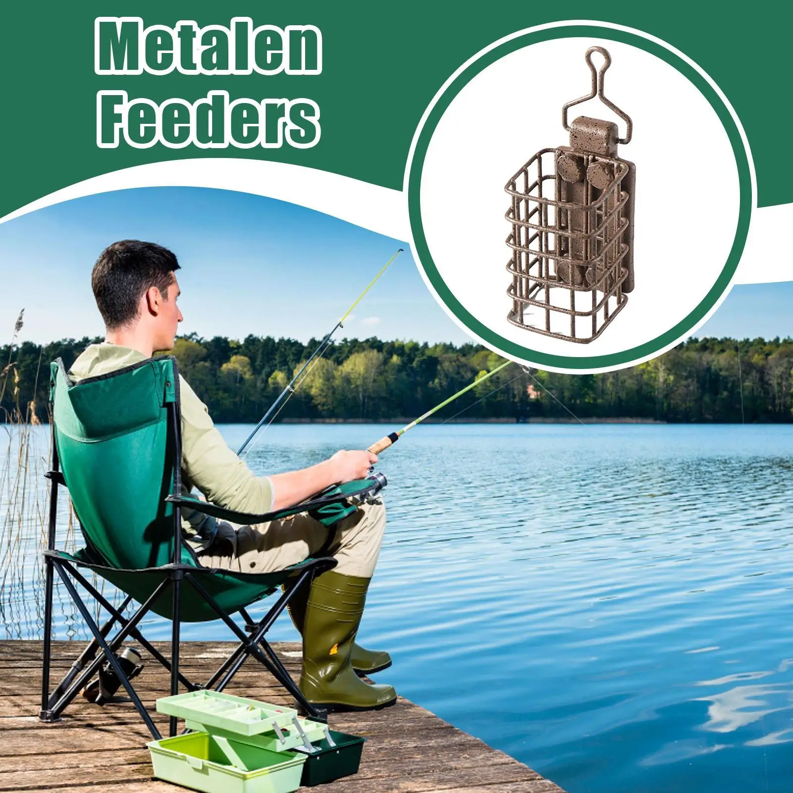 Carp Fishing Bait Cage Square Carp Bait Holder Fishing Feeder Basket European Style Fishing Bait Maker Catfish Bait Holders