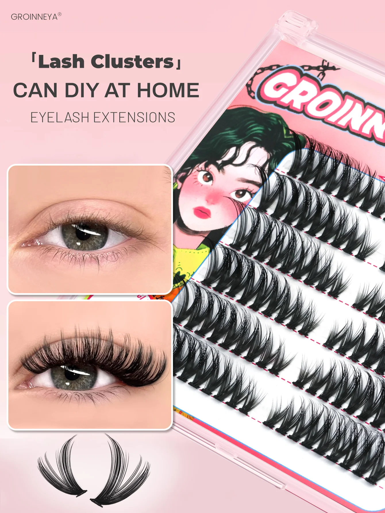 Lashes cluster Natural False Eyelashes Individual Lashes Cluster DIY Lashes Extensions Clusters Lashes Soft  Mink Lash Cluster