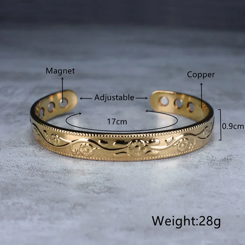Magnetic Bracelet Men Women Classical Patter Therapeutic Energy Healing Therapy Arthritis Jewelry