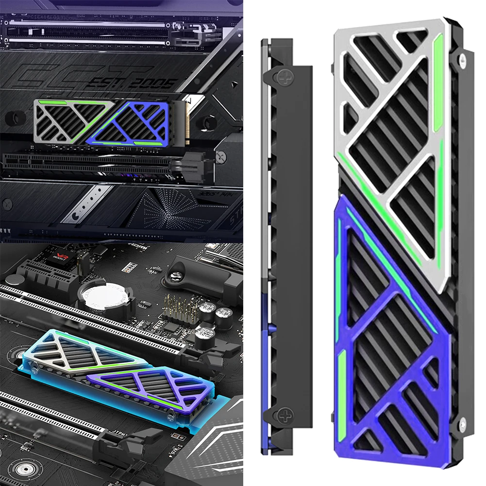 NVME NGFF 라디에이터 마그네슘 알루미늄 합금 PC 효율적인 쿨러, 열 실리콘 패드 M.2 방열판 쿨러, PC/PS5 용