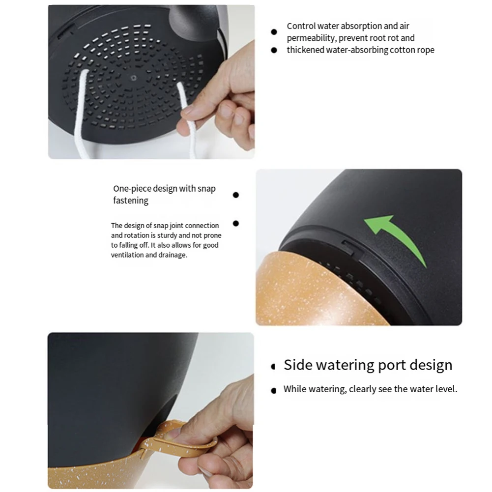 5Pcs Convenient Plant Pots with Drainage Hole Creative Plastic Planters Wear Resist Self Draining Pots for Indoor Outdoor Plants