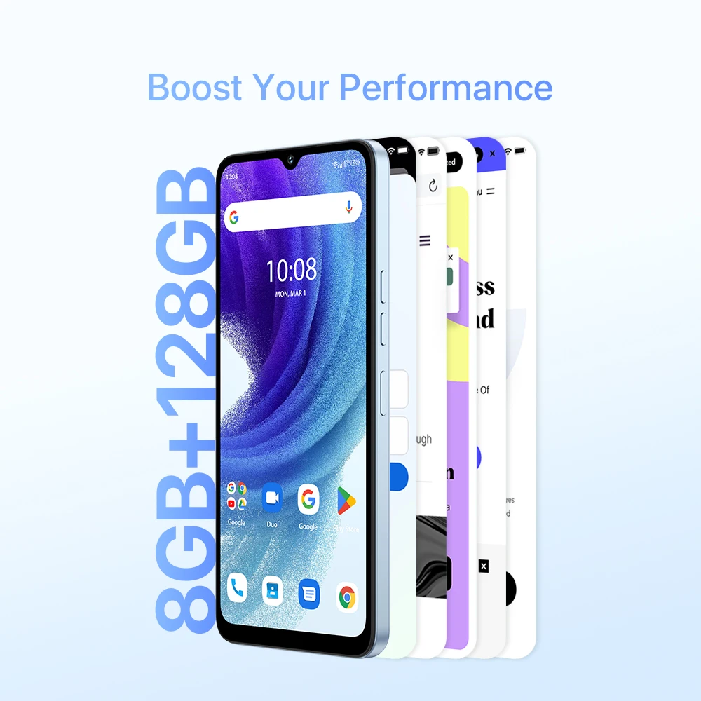 UMIDIGI A15T Smartphone Android 13 MTK Helio G95 Octa-Core NFC 8+8GB 128GB 64MP 6.7’’ HD+ 5000mAh Battery 18W Hotkey 4G Dual SIM 3