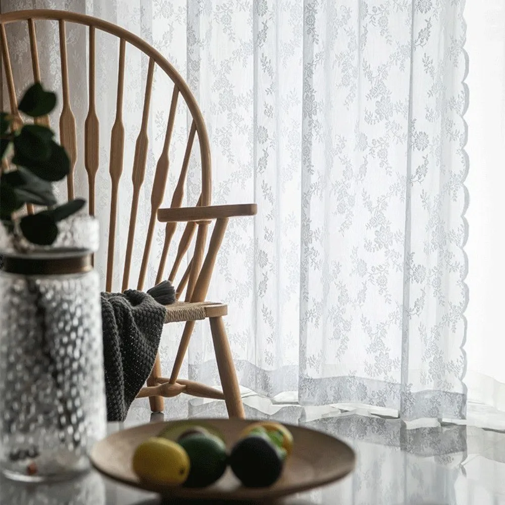 Romantic Embroidery Floral Lace Curtain 3