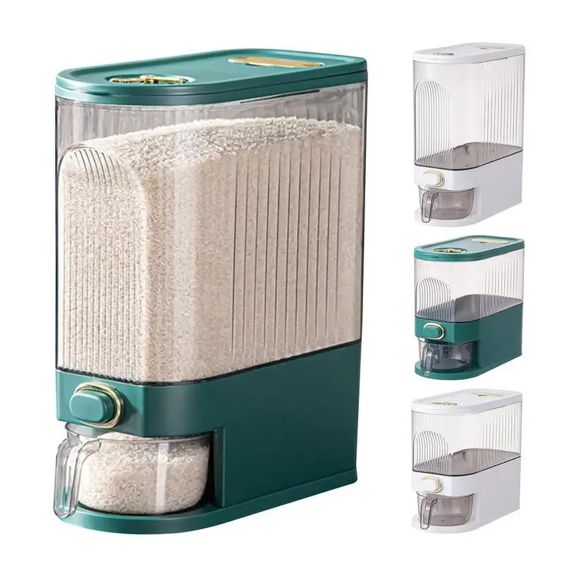 

Rice Dispenser Large Capacity Grain Storage Jar Dry Food Storage Container With Measuring Cup Airtight Rice Storage Container