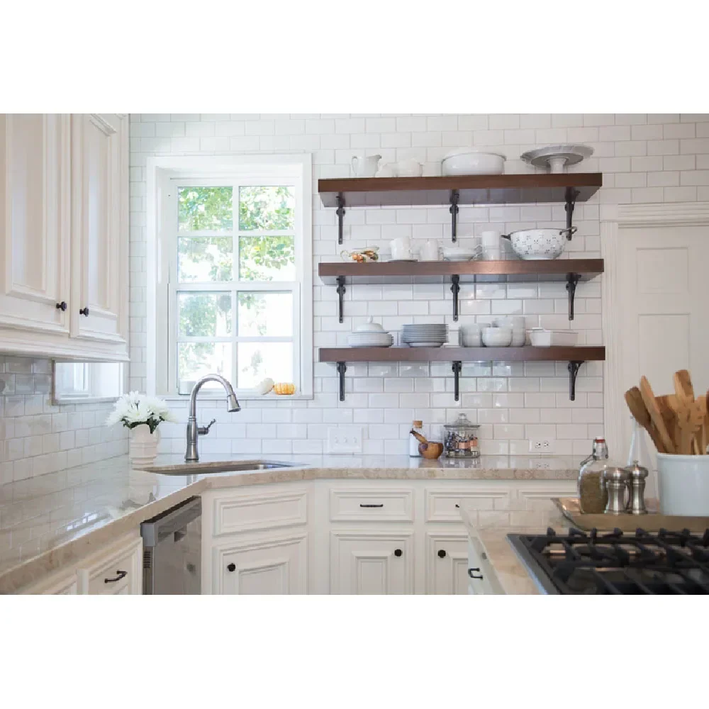 Modern Home Furniture Solid Cherry Wood White Kitchen storage cabinet set