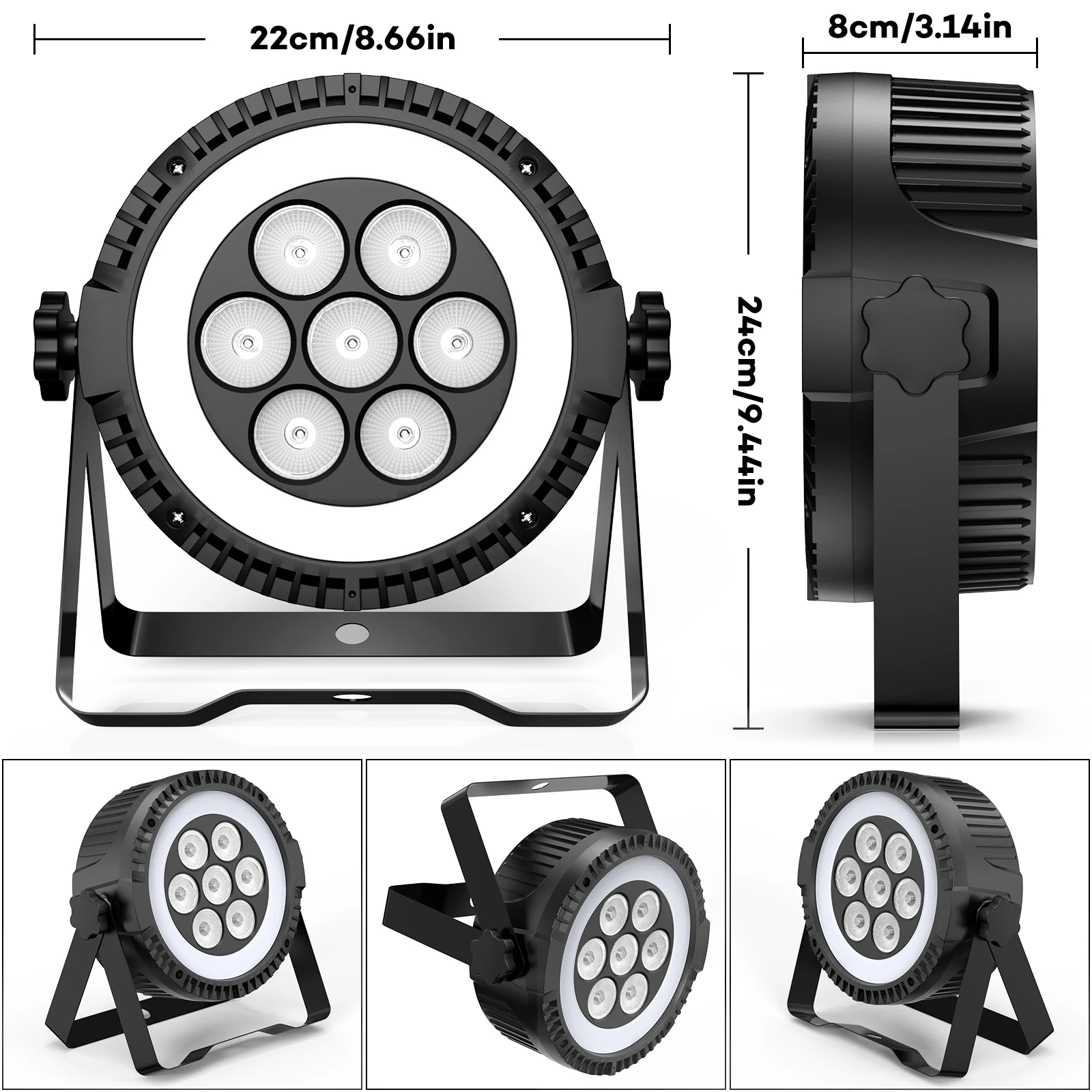 Somspot 8PCS RGBW 4-IN-1 LED Par Lights DMX512 Sound Control Stage Effect Lighting Projector for Party Concert Wedding Theater 5