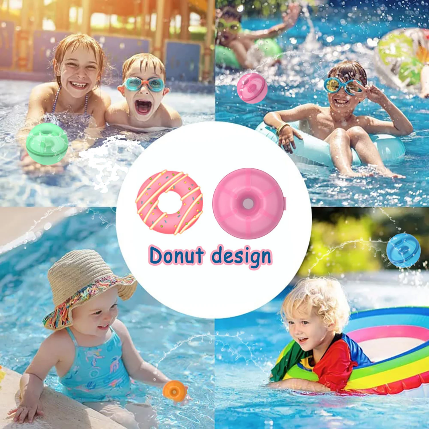 Magnetic one-piece reusable silicone water ball, quick water filling, multi person interactive play, random color