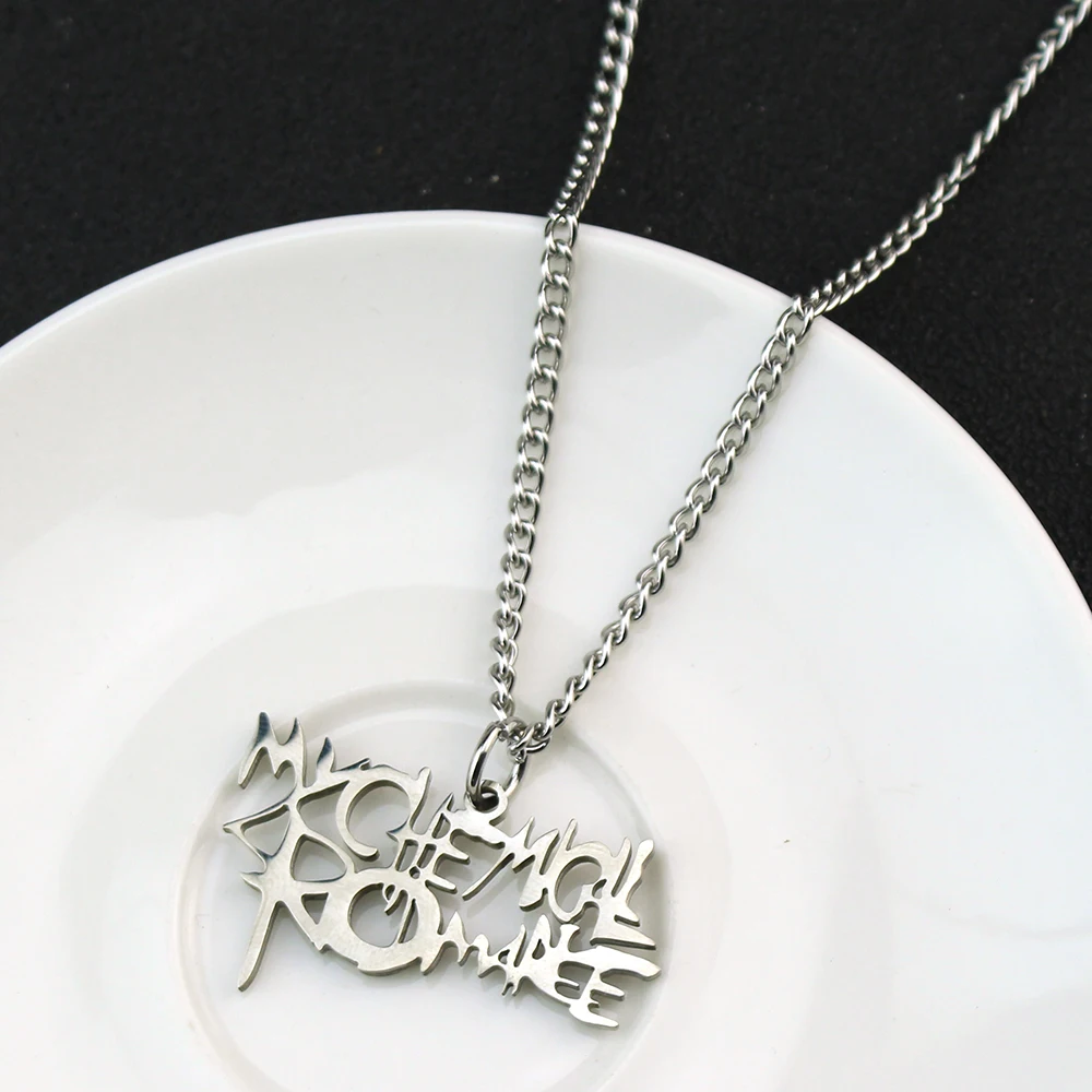 Stylish My Chemical Romance Stainless Steel Pendant Necklace - Fashionable Geometric Jewelry Gift