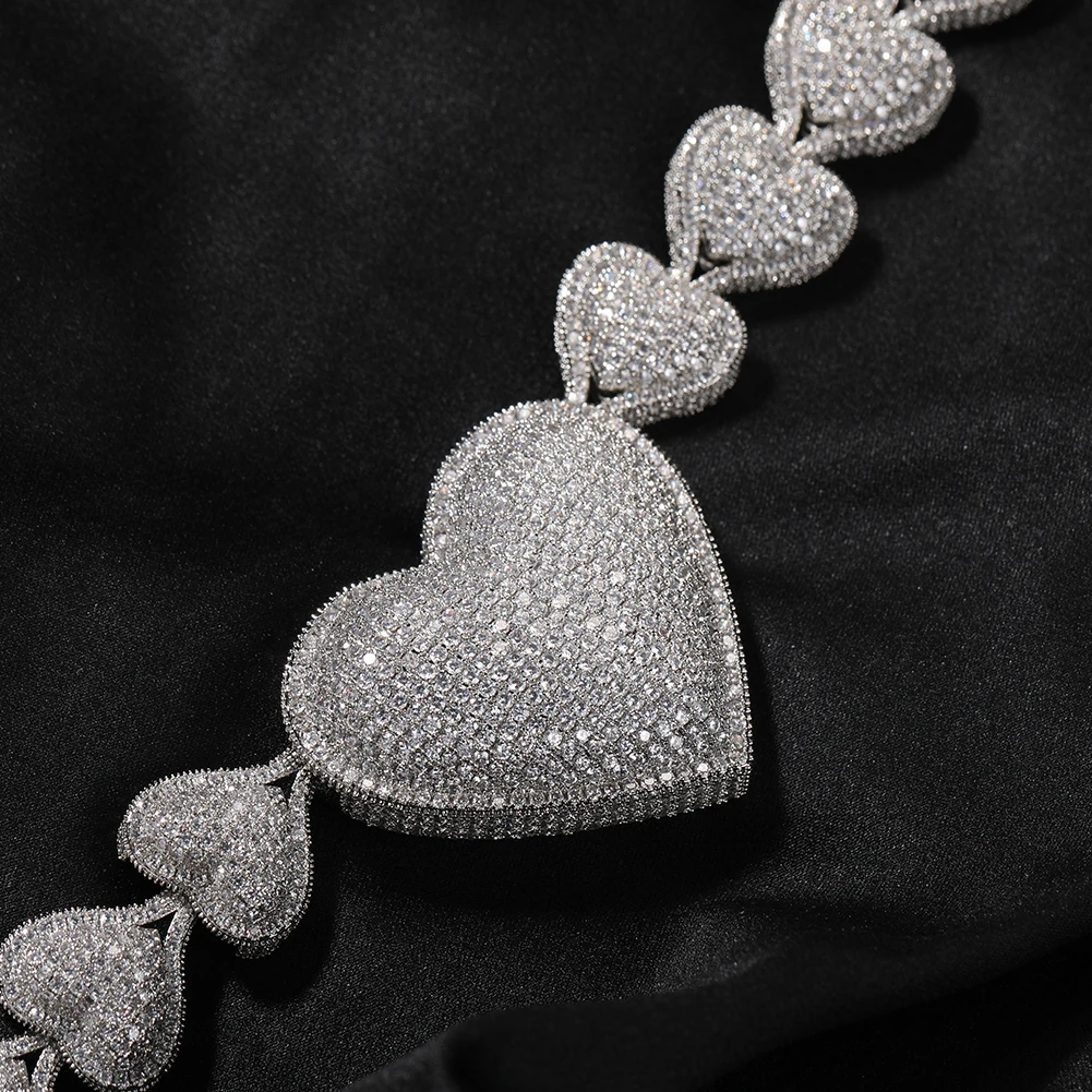[GET ME BLING] Heart King Necklace ★大人気★ THE BLING KING Baguettecz Heart Pendant Necklace Iced Out