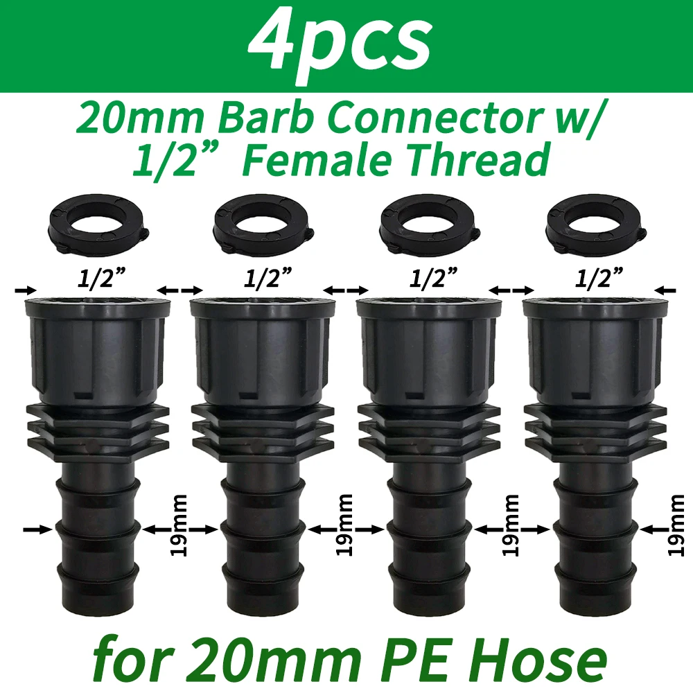1/2 "1/4" Außengewinde anschluss an Widerhaken 16mm 20mm 25mm Pe Schlauch adapter T-Stück Winkel bogen Garten bewässerung Tropf bewässerungs system – Detail 4