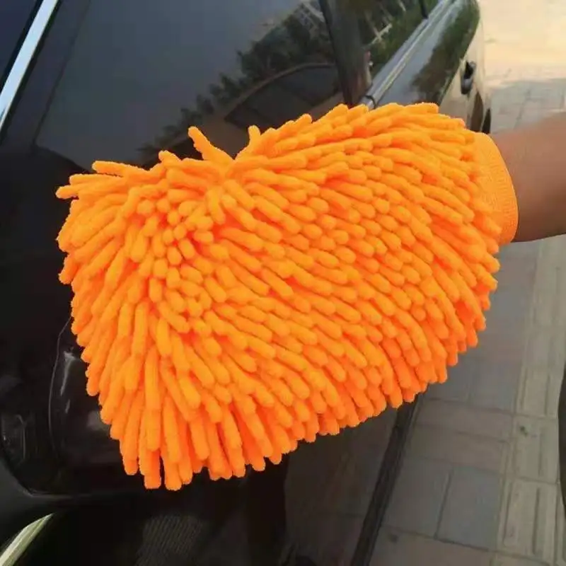 Car Wash Gloves Chenille Glove Plush Rags Thickened double-sided Car Supplies Cleaning Tools Auto Acessories Cleaning