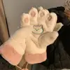 1 Pair Cute Bear Paw Gloves Super Soft Ultra-thick Wear Resistant Cold-proof Winter Warm Gloves For Women Winter Gloves 3
