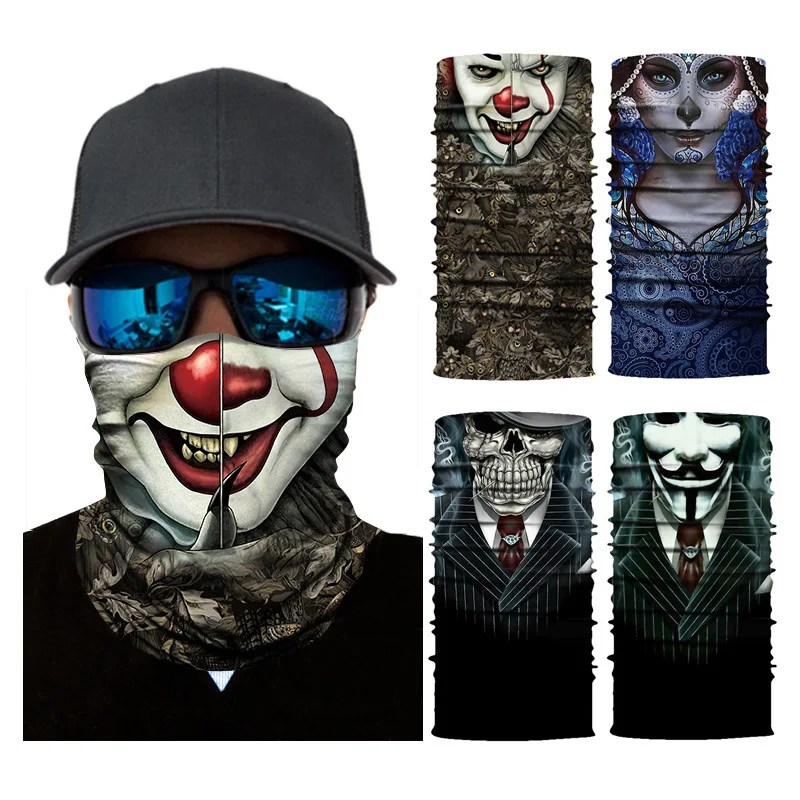Cool Bandanas Seamless Balaclava Magic Scarf Neck Face Cover Ghost Skull  Skeleton Mask Shield Headband Headwear Men Women