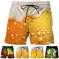 3D Print Funny Beer Beach Shorts For Men Hip Hop Cool Oversized Short Pants Summer Fashion Casual Swim Trunks Male Clothing 2