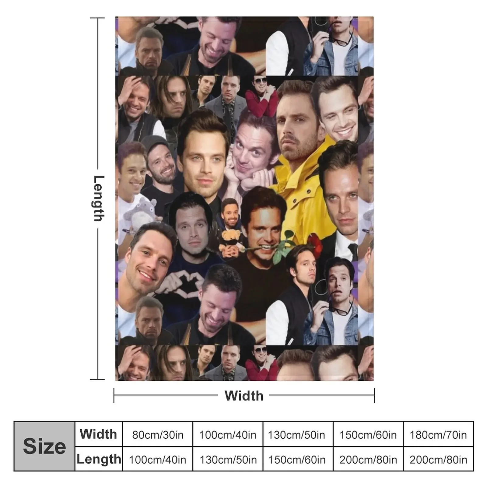 sebastian stan photo collage Throw Blanket Nap Blanket Hairy Blanket Flannels Blanket blankets and throws 2