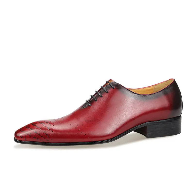 Men's Wedding Shoes Luxury Elegant Business Office Oxford Man Long Shoes Handmade Leather Shoes Traditional Casual Office Of Man