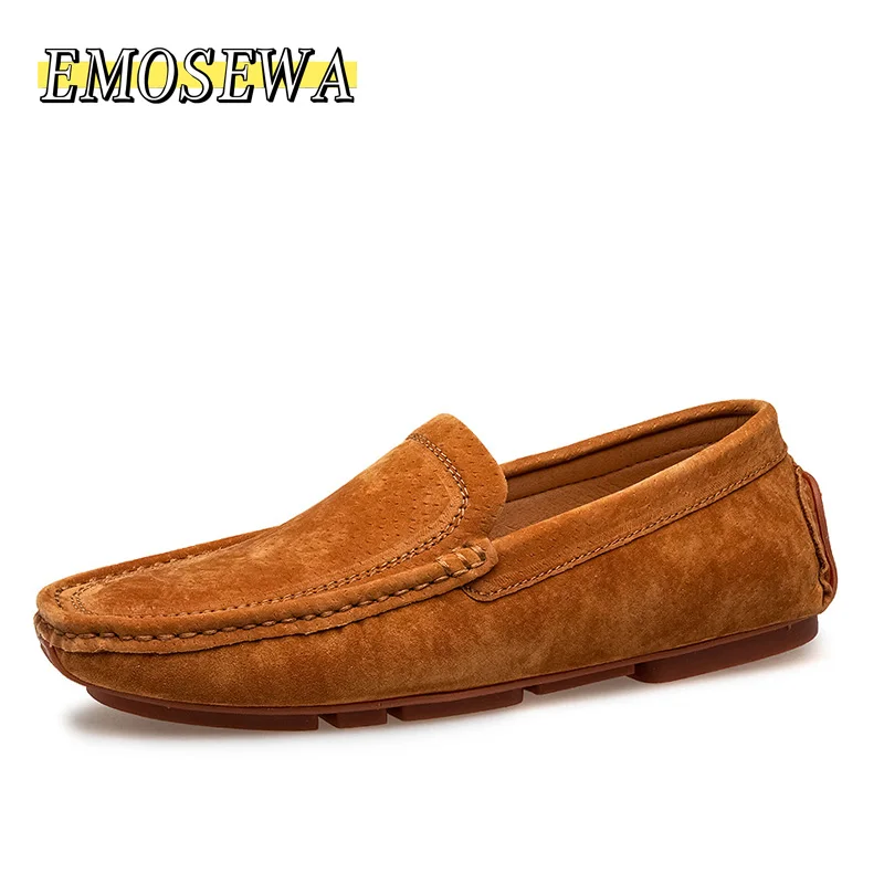 

EMOSEWA Men Loafers 2023 New Men Leather Shoes Moccasins Casual Shoes Breathable Sneakers Men Driving Shoes Comfort Suede Flats