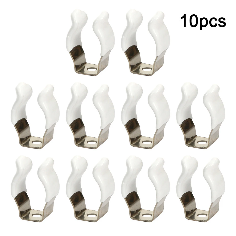 

10pcs Tool Spring Terrier Clips Open Type For Clamp Pipes Garages Sheds Patios Cabinets Hardware Home Improvement