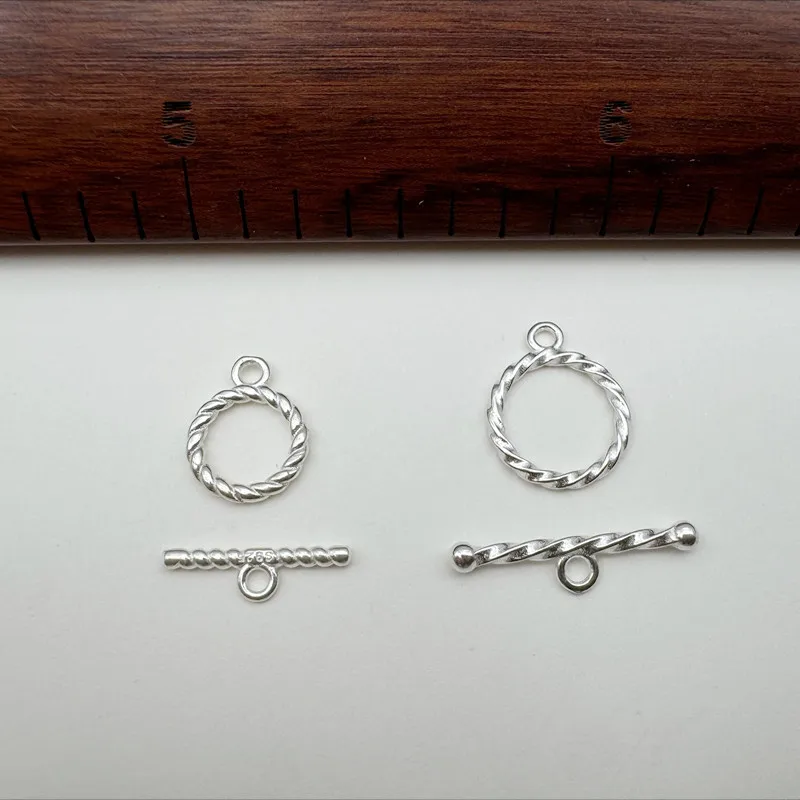 Sterling Silver Hemp Rope OT Clasp Jewelry Accessory for Handmade Necklaces and Bracelets